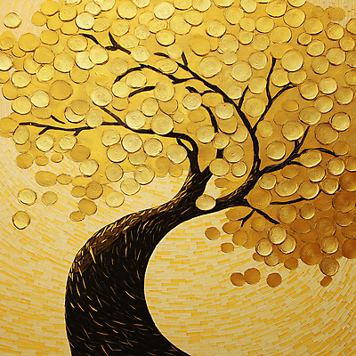 JPG 나무 편집이미지 사람없음 금색 그림 질감 작품 금전수 편집실사 식물 컬러 미술 CG 파일형식