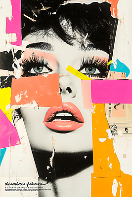 PSD 편집이미지 디자인 여자 포스터 얼굴 추상 흑백 한명 성인 컬러풀 빈티지 팝아트 콜라주 찢어짐 성인여자한명만 이미지편집 1 컬러 컨셉 무늬 모션 촬영기법 사람 신체부위 그림 여자한명만 성인여자만 파일형식