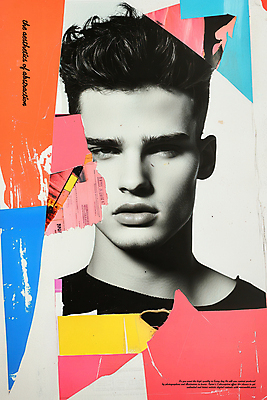 PSD 편집이미지 디자인 남자 포스터 얼굴 추상 흑백 한명 성인 컬러풀 빈티지 팝아트 콜라주 찢어짐 성인남자한명만 이미지편집 1 컬러 컨셉 무늬 모션 촬영기법 사람 신체부위 그림 남자한명만 성인남자만 파일형식