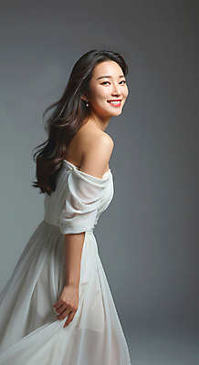 JPG 모델 편집이미지 드레스 여자 포즈 한명 웃음 성인 옆모습 흰색 의료성형뷰티 성인여자한명만 편집실사 AI인물포토 AI콘텐츠 1 옷 뷰포인트 컬러 표정 사람 CG 여자한명만 성인여자만 파일형식 AI포토