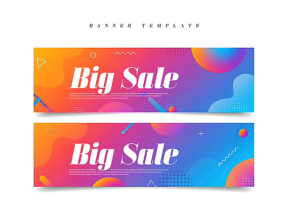 도형 PSD 편집이미지 가로배너 하늘색 곡선 추상 사람없음 주황색 현수막 그라데이션 빅세일 배너세트 이미지편집 배너 선 컬러 무늬 가로 파란색 세트 세일 파일형식