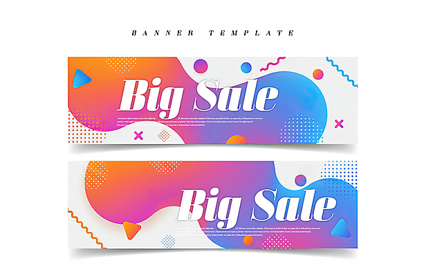 도형 PSD 편집이미지 가로배너 곡선 추상 사람없음 흰색 현수막 그라데이션 빅세일 배너세트 이미지편집 배너 선 컬러 무늬 가로 세트 세일 파일형식