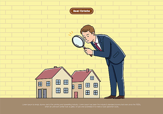 전신 남자 일러스트 돋보기 부동산 주택 허리숙이기 한명 들기 정장 성인 노란색 성인남자한명만 국내일러스트 AI파일 1 옷 컬러 모션 숙이기 사람 건물 재산 남자한명만 성인남자만 파일형식 벡터