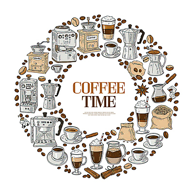 PSD 일러스트 티타임 사람없음 세트 원두 수증기 커피잔 커피포트 커피메이커 컵받침 그라인더 아메리카노 카푸치노 라떼 베이지색 시나몬스틱 엘리먼트 커피자루 국내일러스트 커피 컬러 주전자 휴식 잔 받침대 자루 시나몬 커피용품 파일형식