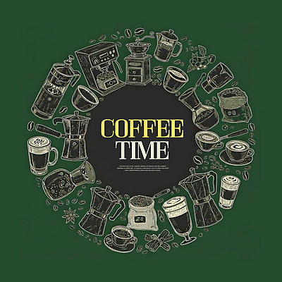 PSD 일러스트 티타임 사람없음 초록색 세트 원두 수증기 커피잔 커피포트 커피메이커 컵받침 그라인더 아메리카노 카푸치노 라떼 시나몬스틱 엘리먼트 커피자루 국내일러스트 커피 컬러 주전자 휴식 잔 받침대 자루 시나몬 커피용품 파일형식