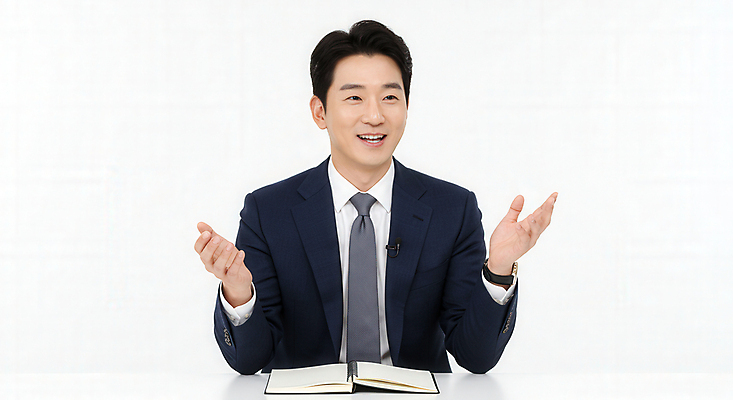 JPG 편집이미지 남자 대화 한명 웃음 상반신 성인 손들기 비즈니스맨 스프링노트 인터뷰 의료성형뷰티 성인남자한명만 편집실사 AI인물포토 AI콘텐츠 1 비즈니스 모션 표정 말하기 사람 공책 직장인 CG 남자한명만 성인남자만 파일형식 AI포토