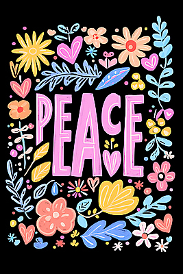 PSD 꽃잎 포스터 잎 일러스트 사람없음 평화 하트 손그림 알록달록 국내일러스트 모양 식물 꽃 컨셉 컬러풀 파일형식