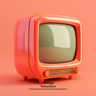 PSD 편집이미지 안테나 사람없음 3D 텔레비전 빈티지 클래식 복고 아날로그 광택 감성 다홍색 편집3D 컬러 컨셉 통신 전자제품 디지털합성 파일형식
