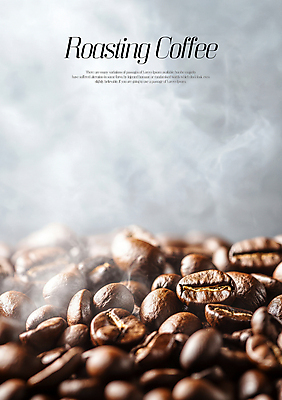 PSD 편집이미지 사람없음 갈색 회색 원두 수증기 로스팅 이미지편집 커피 컬러 파일형식