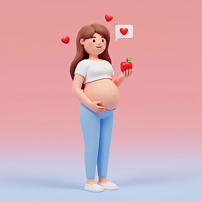 JPG 전신 편집이미지 여자 분홍색 말풍선 3D캐릭터 한명 미소 들기 성인 3D 임산부 하트 잡기 사과 성인여자한명만 편집3D AI컴퓨터그래픽 AI콘텐츠 모양 캐릭터 1 컬러 과일 모션 표정 사람 임신 디지털합성 여자한명만 성인여자만 파일형식