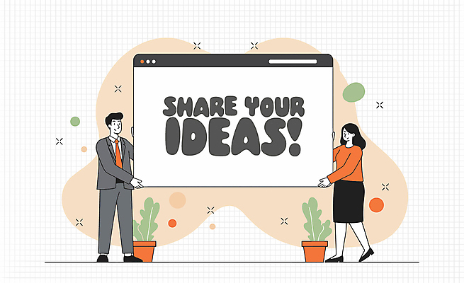 전신 식물 여자 남자 화분 일러스트 회의 아이디어 대화 미소 들기 정장 성인 두명 주황색 비즈니스맨 비즈니스우먼 공유 인터넷창 성인만 브레인스토밍 국내일러스트 AI파일 옷 컬러 컨셉 인터넷 비즈니스 모션 표정 말하기 사람 직장인 파일형식 벡터