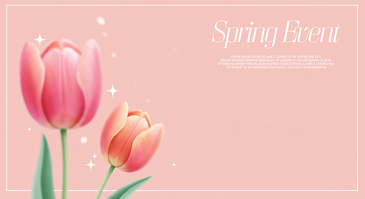 PSD 편집이미지 분홍색 잎 봄꽃 이벤트 사람없음 반짝임 튤립 두송이 이미지편집 식물 꽃 컬러 2 모션 봄 파일형식