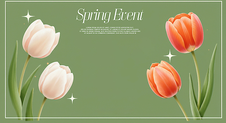 PSD 편집이미지 여러송이 잎 봄꽃 이벤트 사람없음 초록색 반짝임 튤립 이미지편집 식물 꽃 컬러 다수 모션 봄 파일형식