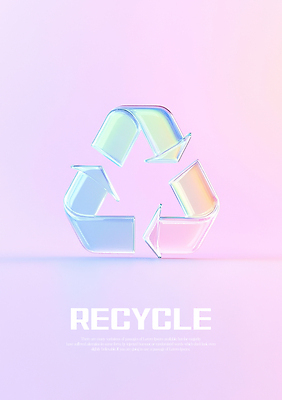 PSD 편집이미지 분홍색 사람없음 3D 자연보호 심볼 그라데이션 홀로그램 재활용표시 편집3D 컬러 자연 표시 재활용 보호 디지털합성 파일형식
