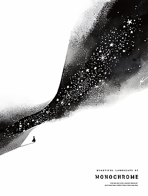 PSD 실루엣 일러스트 밤하늘 흑백 한명 사람 반짝임 스케치 감성 은하수 경관 국내일러스트 1 컨셉 모션 자연 하늘 촬영기법 미술 풍경 야간 파일형식