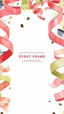 PSD 리본 분홍색 일러스트 수채화 프레임 이벤트 사람없음 꽃가루 국내일러스트 컬러 가루 파일형식