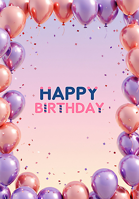 PSD 편집이미지 프레임 이벤트 사람없음 보라색 꽃가루 광택 생일축하 풍선 그라데이션 이미지편집 컬러 축하 생일 가루 파일형식