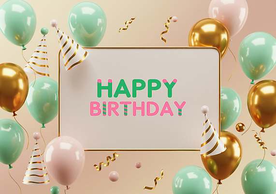 PSD 편집이미지 프레임 이벤트 사람없음 노란색 고깔모자 꽃가루 광택 생일축하 풍선 이미지편집 모자_잡화 컬러 축하 생일 가루 파일형식