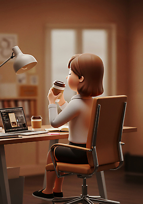 JPG 전신 편집이미지 여자 의자 피곤 한명 들기 앉기 성인 노트북 사무실 갈색 3D 눈감음 공책 스탠드 업무 직장인 책상 아메리카노 카페인 테이크아웃컵 성인여자한명만 편집3D AI컴퓨터그래픽 AI콘텐츠 직업 1 커피 컬러 가구 컨셉 비즈니스 모션 문구용품 조명 사람 컵 전자제품 작업 디지털합성 여자한명만 성인여자만 파일형식