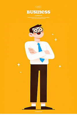 전신 PSD 남자 일러스트 한명 미소 정장 성인 반짝임 노란색 팔짱 비즈니스맨 성인남자한명만 안경낌 일러캐릭터 캐릭터 1 옷 안경 컬러 비즈니스 모션 표정 사람 직장인 남자한명만 성인남자만 파일형식