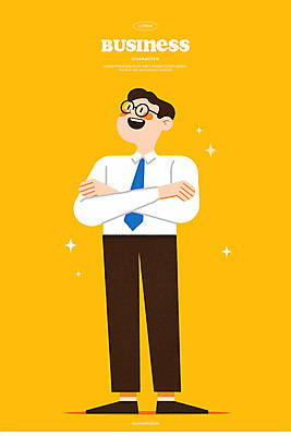 전신 PSD 남자 일러스트 한명 미소 정장 성인 반짝임 노란색 팔짱 비즈니스맨 성인남자한명만 안경낌 일러캐릭터 캐릭터 1 옷 안경 컬러 비즈니스 모션 표정 사람 직장인 남자한명만 성인남자만 파일형식