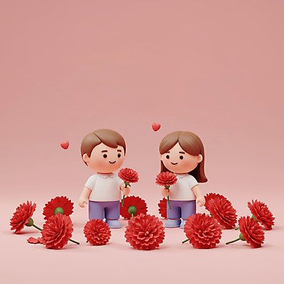 JPG 전신 편집이미지 여자 남자 꽃잎 어린이 분홍색 사랑 미소 들기 소녀 소년 두명 하트 어버이날 스승의날 카네이션 감사 가정의달 어린이만 편집3D AI컴퓨터그래픽 AI콘텐츠 모양 기념일 꽃 감정 컬러 모션 표정 사람 3D 5월 파일형식