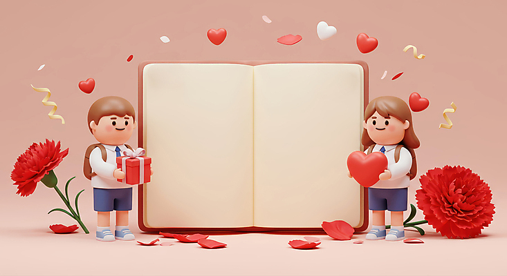 JPG 전신 편집이미지 여자 남자 꽃잎 교복 리본 어린이 분홍색 책가방 사랑 미소 들기 소녀 소년 두명 선물상자 노트북 펼침 하트 스승의날 카네이션 감사 꽃가루 가정의달 어린이만 카피스페이스 편집3D AI컴퓨터그래픽 AI콘텐츠 모양 옷 기념일 꽃 감정 컬러 가방 모션 표정 선물 사람 전자제품 상자 3D 공백 5월 가루 파일형식