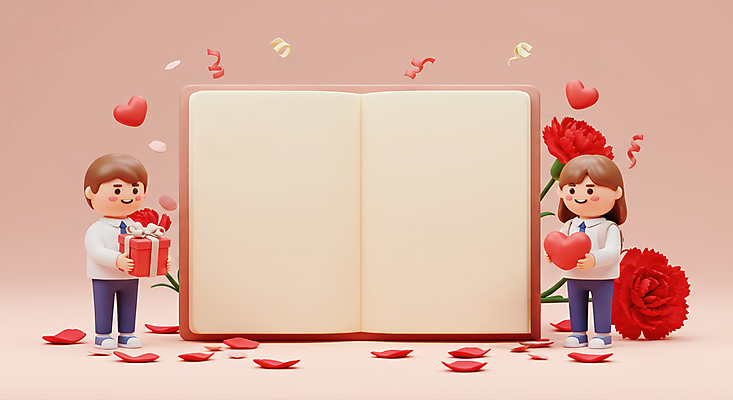 JPG 전신 편집이미지 여자 남자 꽃잎 교복 리본 어린이 분홍색 책가방 사랑 미소 소녀 소년 두명 책 선물상자 펼침 하트 스승의날 카네이션 감사 꽃가루 가정의달 어린이만 카피스페이스 편집3D AI컴퓨터그래픽 AI콘텐츠 모양 옷 기념일 꽃 감정 컬러 가방 모션 표정 선물 사람 상자 3D 공백 5월 가루 파일형식