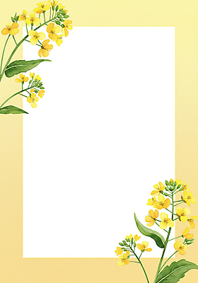 JPG 잎 일러스트 수채화 사각프레임 사람없음 노란색 유채 꽃프레임 카피스페이스 국내일러스트 AI일러스트 AI콘텐츠 식물 꽃 컬러 프레임 사각형 공백 파일형식