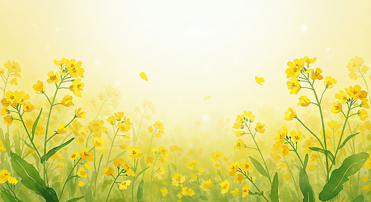 JPG 나비 잎 일러스트 수채화 사람없음 노란색 유채 꽃프레임 카피스페이스 국내일러스트 AI일러스트 AI콘텐츠 식물 꽃 컬러 곤충 프레임 공백 파일형식