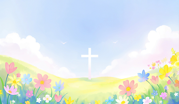 JPG 구름 기독교 십자가 꽃밭 일러스트 조류 하늘 초원 사람없음 봄 천주교 국내일러스트 AI일러스트 AI콘텐츠 자연요소 동물 계절 꽃 종교 파일형식