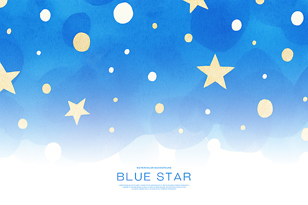 PSD 별 백그라운드 일러스트 밤하늘 수채화 사람없음 파란색 번짐 몽환 국내일러스트 자연요소 컬러 컨셉 하늘 야간 파일형식 효과