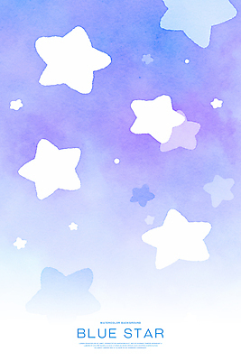 PSD 별 백그라운드 일러스트 밤하늘 수채화 사람없음 보라색 번짐 몽환 국내일러스트 자연요소 컬러 컨셉 하늘 야간 파일형식 효과