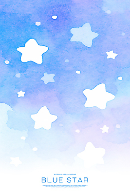 PSD 별 백그라운드 일러스트 밤하늘 수채화 사람없음 파란색 보라색 번짐 몽환 국내일러스트 자연요소 컬러 컨셉 하늘 야간 파일형식 효과