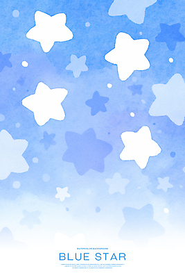 PSD 별 백그라운드 일러스트 밤하늘 수채화 사람없음 파란색 번짐 몽환 국내일러스트 자연요소 컬러 컨셉 하늘 야간 파일형식 효과