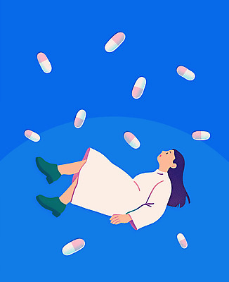 전신 PSD 여자 일러스트 의학 건강 한명 성인 파란색 알약 떨어짐 영양제 성인여자한명만 국내일러스트 1 컬러 컨셉 사람 약 여자한명만 성인여자만 파일형식