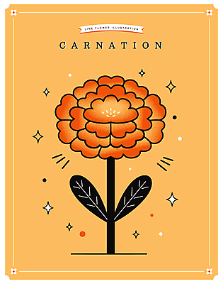 잎 일러스트 사람없음 반짝임 주황색 어버이날 스승의날 카네이션 감사 가정의달 국내일러스트 AI파일 식물 기념일 꽃 감정 컬러 모션 5월 파일형식 벡터