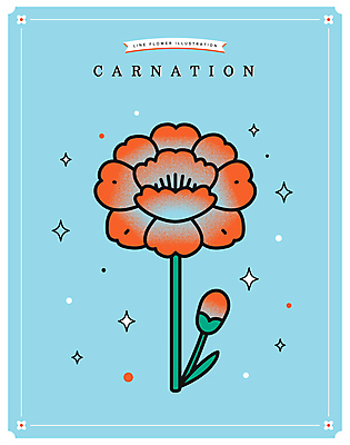 하늘색 잎 일러스트 사람없음 반짝임 어버이날 스승의날 카네이션 감사 가정의달 국내일러스트 AI파일 식물 기념일 꽃 감정 모션 파란색 5월 파일형식 벡터