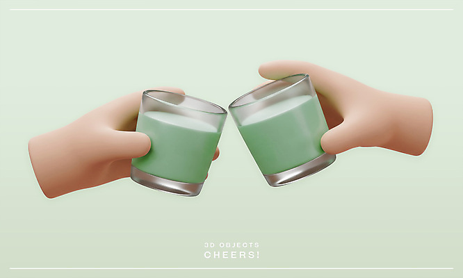 PSD 편집이미지 손 들기 신체부위 3D 오브젝트 건배 소주잔 엘리먼트 편집3D 술잔 모션 사람 디지털합성 소주 파일형식