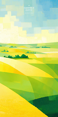PSD 구름 일러스트 자연 하늘 사람없음 연두색 노란색 여름풍경 농촌 풀 언덕 국내일러스트 자연요소 식물 컬러 풍경 초록색 시골 생태계 파일형식 여름_계절