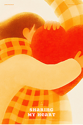 PSD 여자 어린이 일러스트 안기 따뜻함 사랑 한명 소녀 상반신 주황색 목도리 하트 마음 감성 나눔 기부 소녀한명만 국내일러스트 모양 1 잡화 감정 컬러 컨셉 모션 사람 여자한명만 소녀만 파일형식