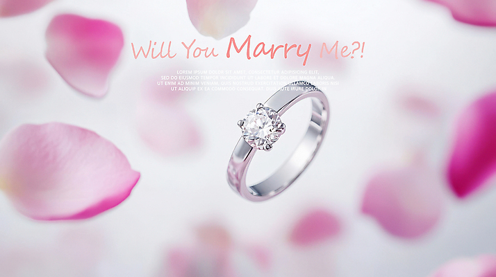 PSD 편집이미지 꽃잎 프로포즈 사랑 사람없음 보석 결혼반지 다이아몬드반지 이미지편집 꽃 감정 결혼 반지 광석 파일형식