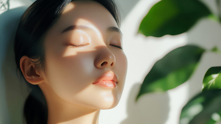 JPG 편집이미지 여자 얼굴 잎 휴식 따뜻함 한명 성인 햇빛 뷰티 눈감음 잠 졸음 힐링 감성 의료성형뷰티 성인여자한명만 편집실사 IC뷰티큐레이션 AI인물포토 AI콘텐츠 식물 1 감정 컨셉 모션 사람 신체부위 태양 CG 여자한명만 성인여자만 파일형식 AI포토