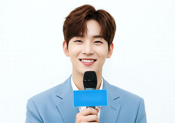 JPG 편집이미지 남자 비즈니스 한명 미소 들기 상반신 성인 앞모습 기자 뉴스 마이크 인터뷰 의료성형뷰티 성인남자한명만 편집실사 AI인물포토 AI콘텐츠 직업 1 뷰포인트 음향기기 모션 표정 사람 CG 남자한명만 성인남자만 파일형식 AI포토