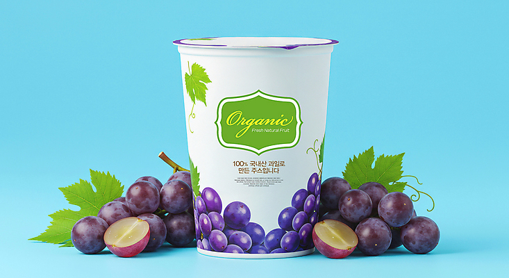 PSD 편집이미지 디자인 하늘색 잎 재료 포도 단면 사람없음 컵 주스 신선 유기농 패키지 포도주스 목업 이미지편집 식물 식기 웰빙 음료 과일 파란색 과일주스 파일형식