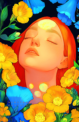 PSD 여자 꽃 얼굴 꽃밭 일러스트 한명 성인 컬러풀 눈감음 봄 꿈 화려 신비 고개들기 만개 의료성형뷰티 몽환 성인여자한명만 국내일러스트 식물 1 계절 컬러 컨셉 모션 사람 신체부위 여자한명만 성인여자만 파일형식