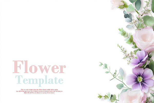 PSD 잎 일러스트 봄꽃 수채화 사람없음 보라색 카피스페이스 국내일러스트 식물 꽃 컬러 봄 공백 파일형식