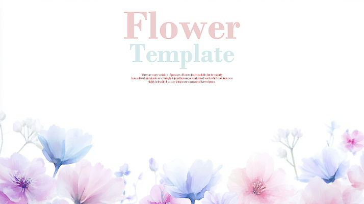 PSD 분홍색 하늘색 일러스트 봄꽃 수채화 사람없음 카피스페이스 국내일러스트 꽃 컬러 파란색 봄 공백 파일형식