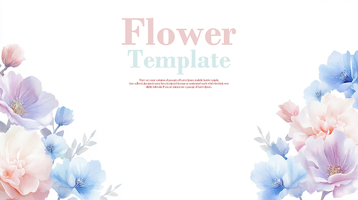 PSD 분홍색 하늘색 잎 일러스트 봄꽃 수채화 사람없음 카피스페이스 국내일러스트 식물 꽃 컬러 파란색 봄 공백 파일형식