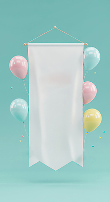 JPG 편집이미지 이벤트 사람없음 3D 천 꽃가루 풍선 가랜드 민트색 카피스페이스 편집소스 편집3D AI컴퓨터그래픽 AI콘텐츠 컬러 공백 직물 가루 디지털합성 파티용품 파일형식